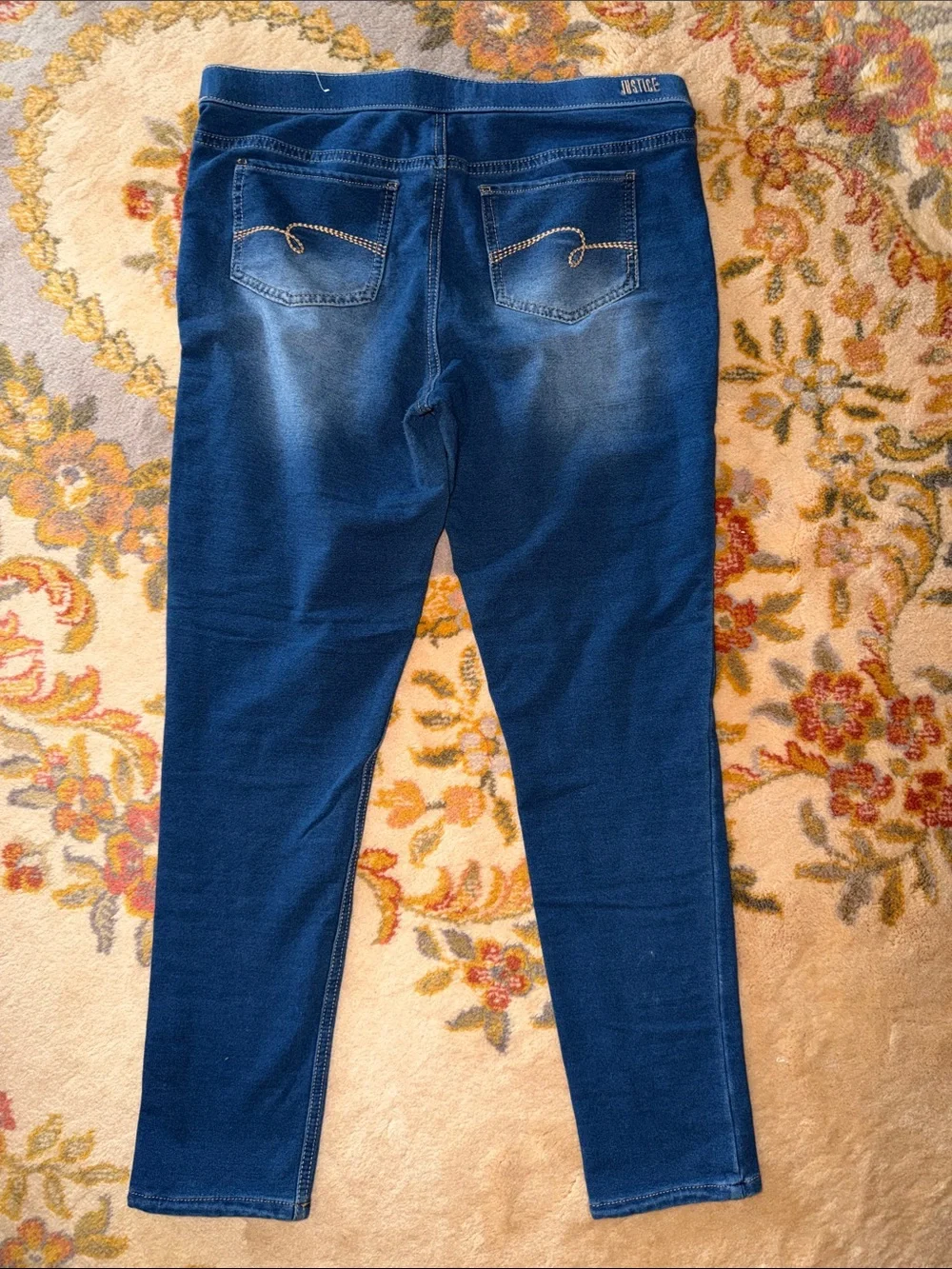 Justice Girls' 2 Piece Bundle Blue Jegging and Black Legging Size 18 20